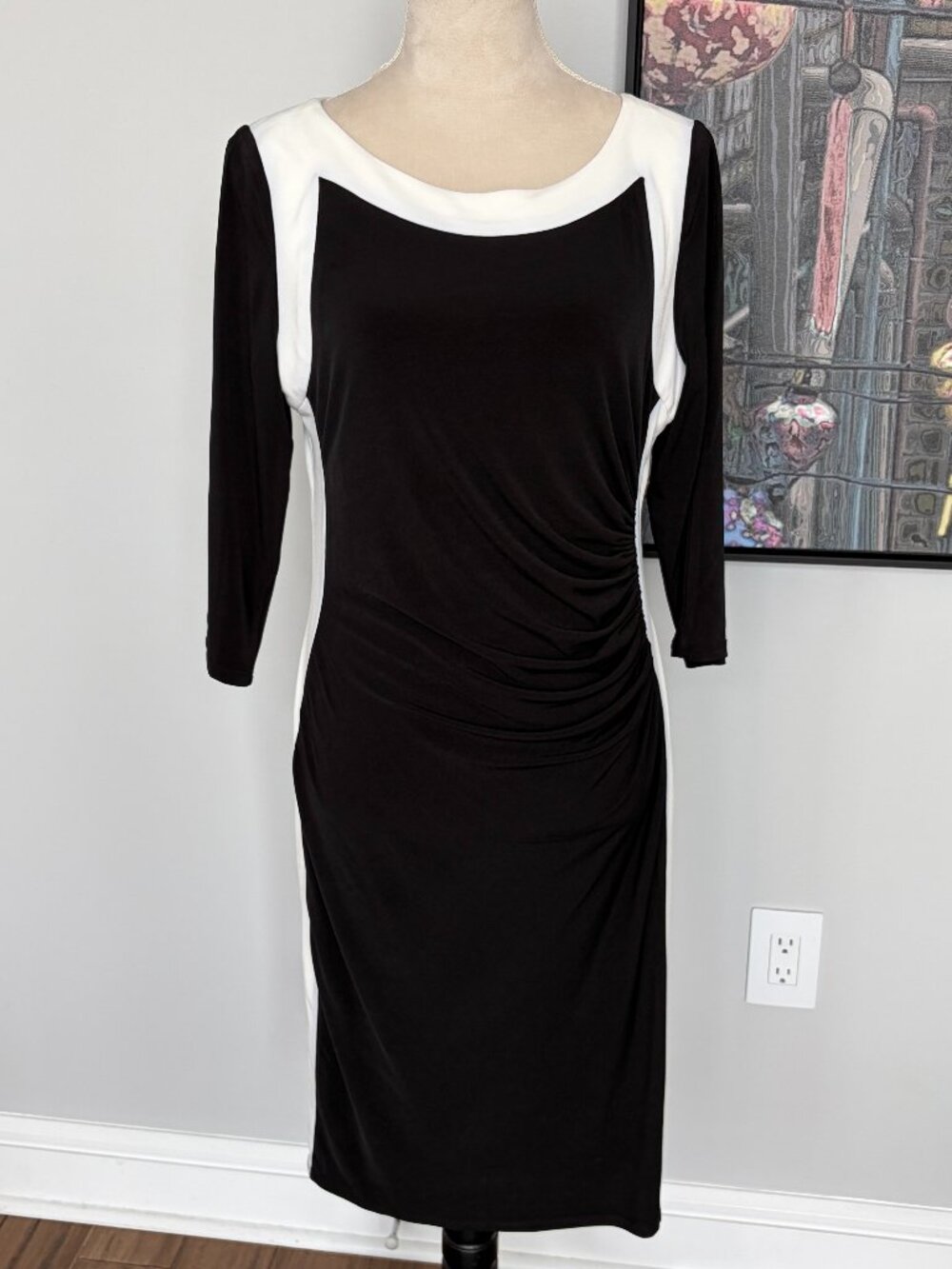 NWOT Glamour Black with White Cocktail Dress 10